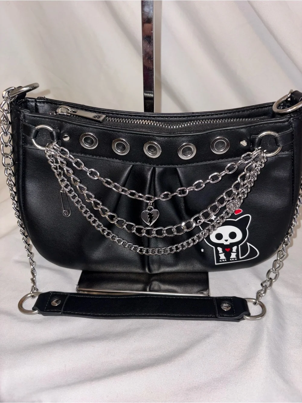 Her Universe Skelanimals Kit the Cat Chain Shoulder Bag